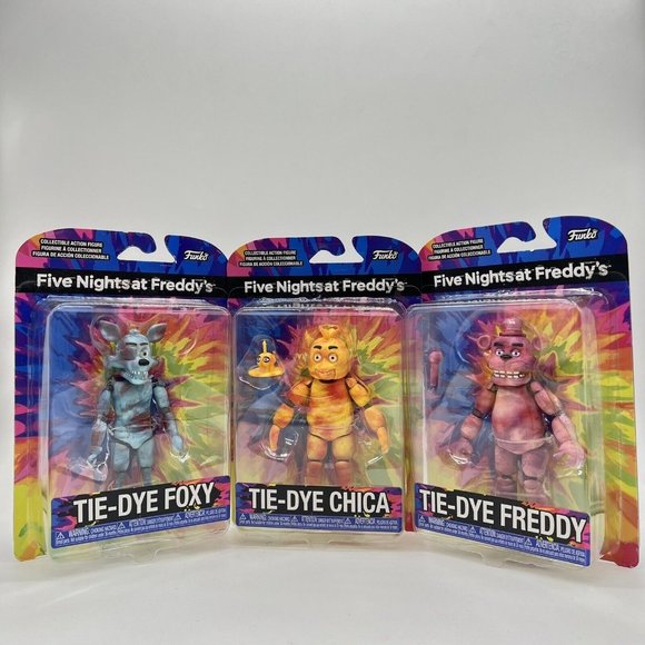 Funko Five Nights At Freddys Tie-Dye Set Set Freddy Chica Foxy Action Figurers - Picture 1 of 5